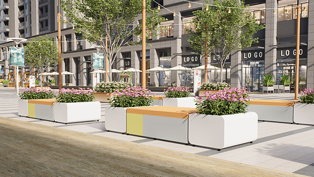 商业街区休闲花箱座椅