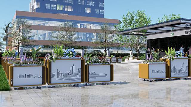 地铁车站出入口组合花箱