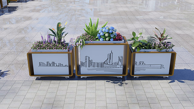 地铁车站出入口组合花箱