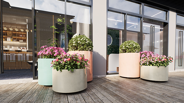 商业街区店铺组合花箱