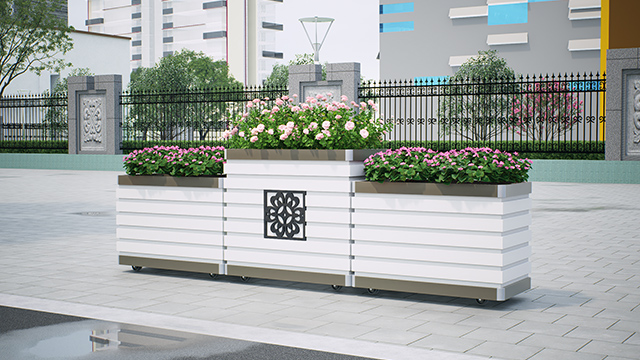 行政中心广场-铝合金唐宝相-花箱案例