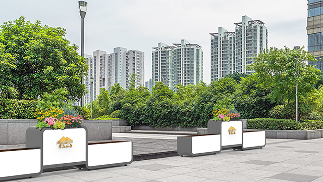 别墅庭院座椅花箱定制