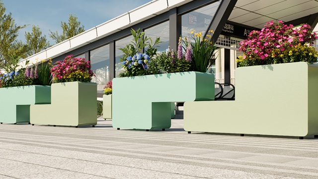 小学幼儿园景观隔离百变组合花箱