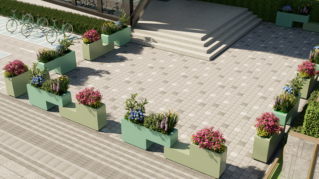 小学幼儿园景观隔离百变组合花箱